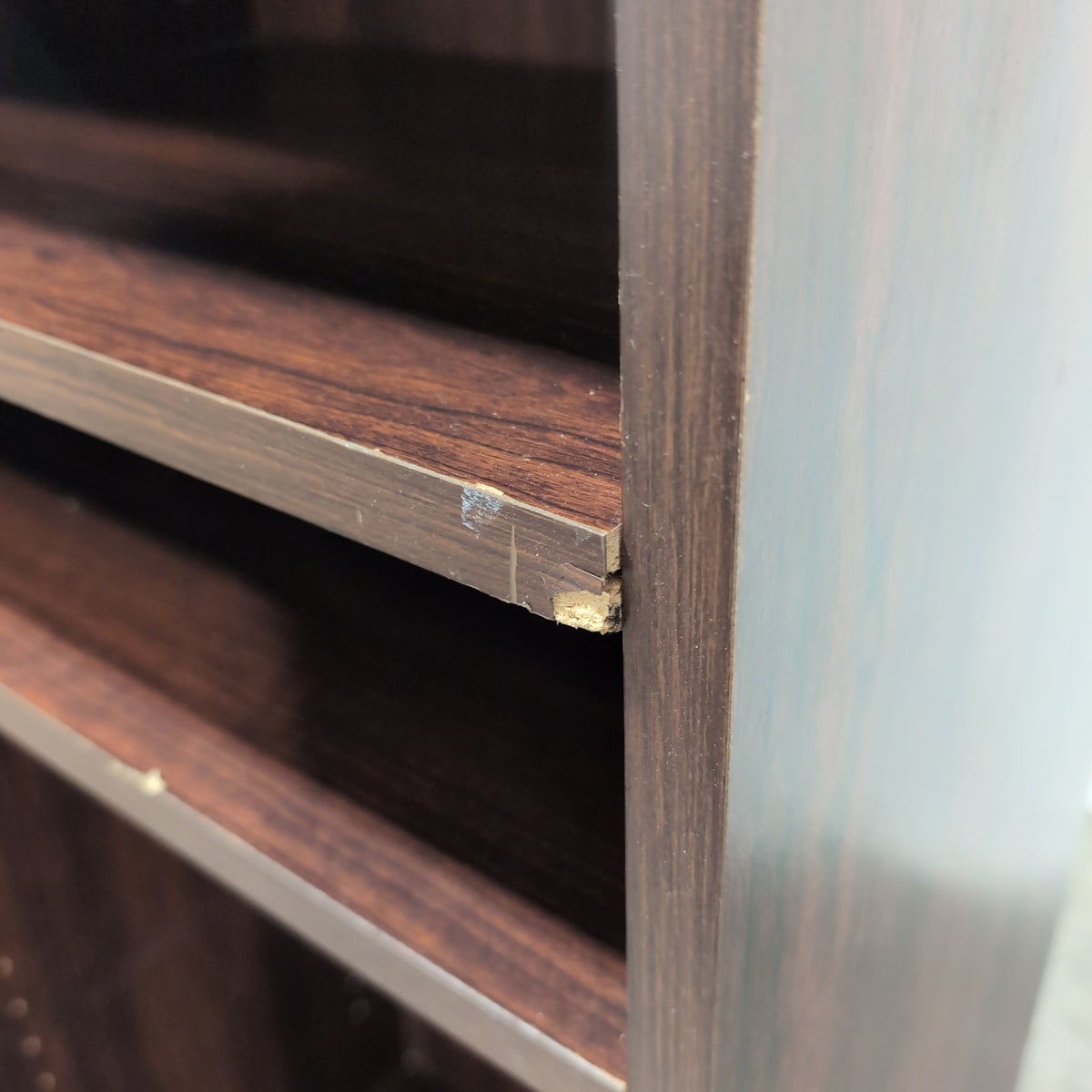 Tall Dark Brown Six-Shelf Bookcase
