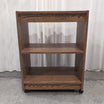 Oak-Look Rolling Shelf Unit with Top Drawer