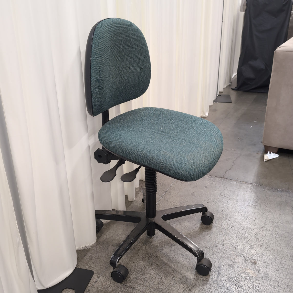Dark Teal Fabric Swivel Office Chair