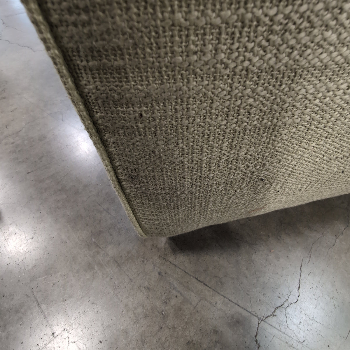 Light Green Upholstered Loveseat with Single Arm