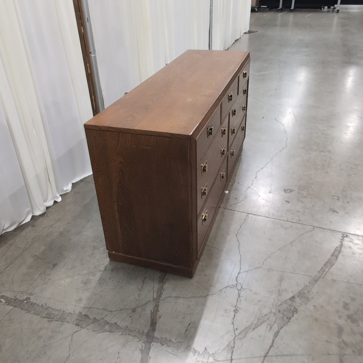 Traditional Brown Wood Dresser with Mirror