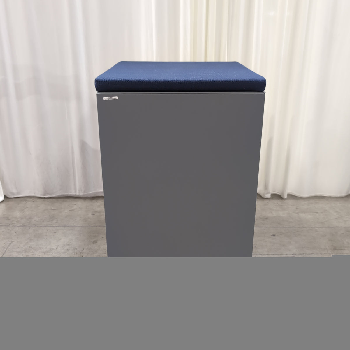 Steelcase Grey Mobile Filing Cabinet with Upholstered Top