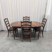 Traditional Wood Dining Table with Ladder Back Chairs
