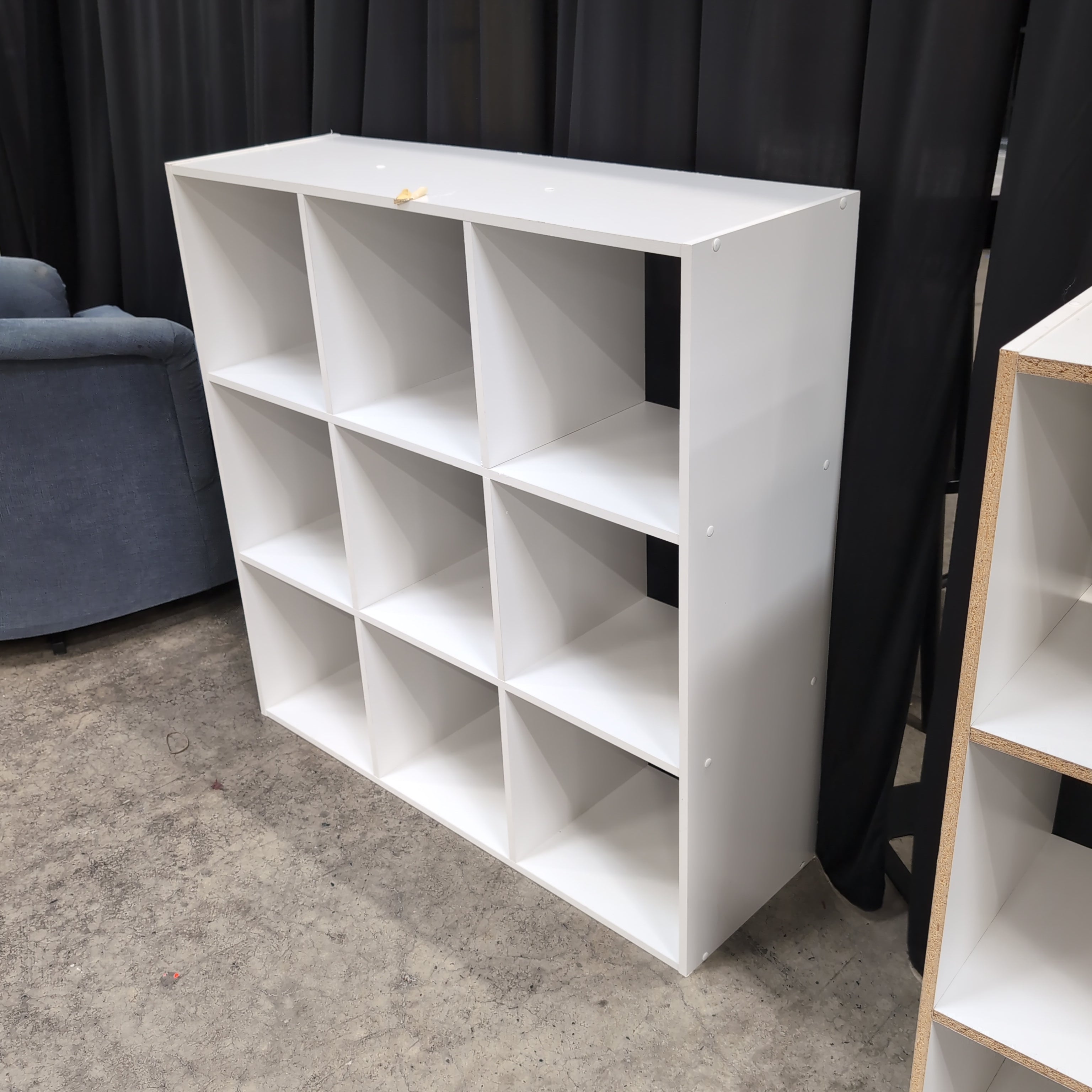 White Wood Composite Nine-Cube Bookcase