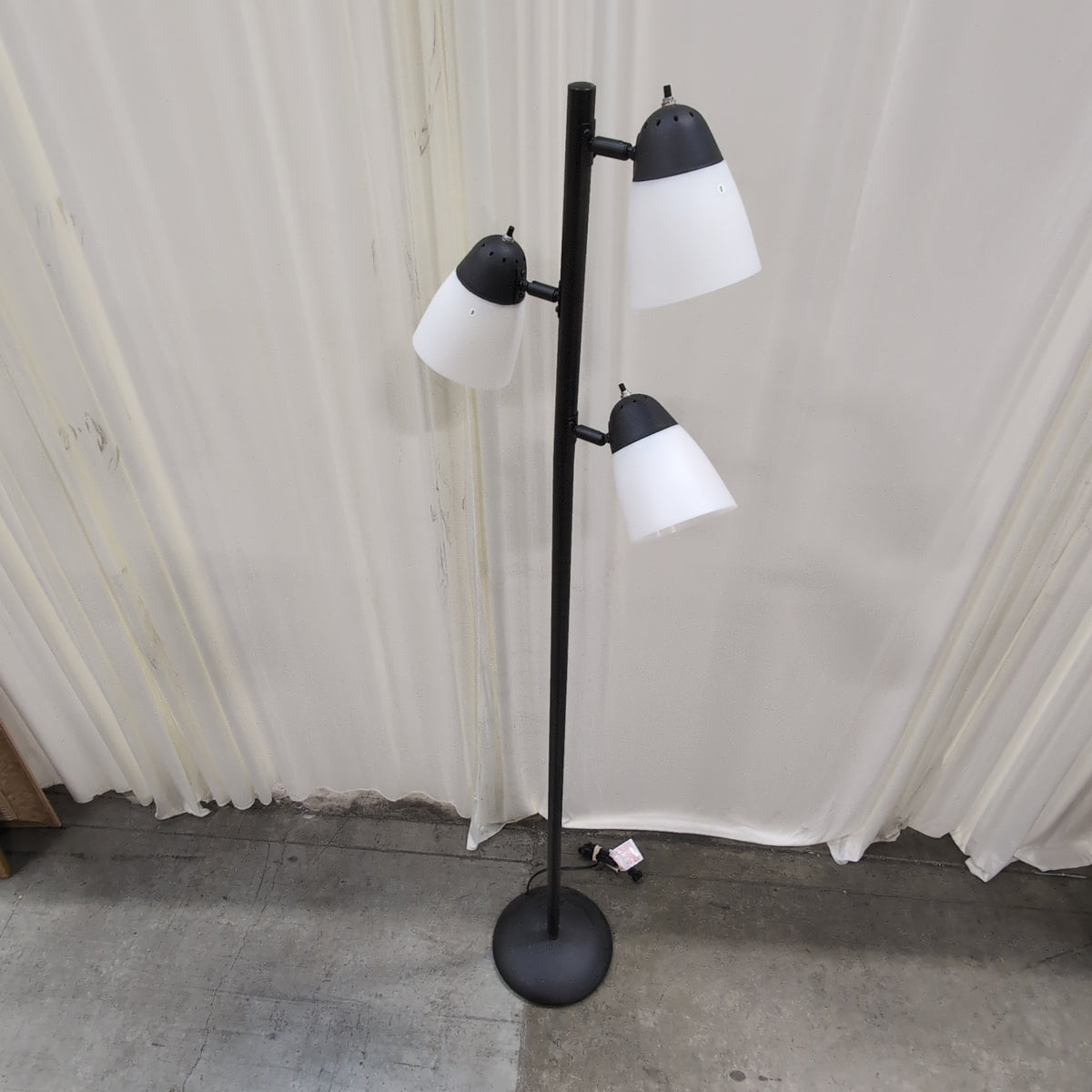 Black Metal Adjustable Floor Lamp with Three Lights