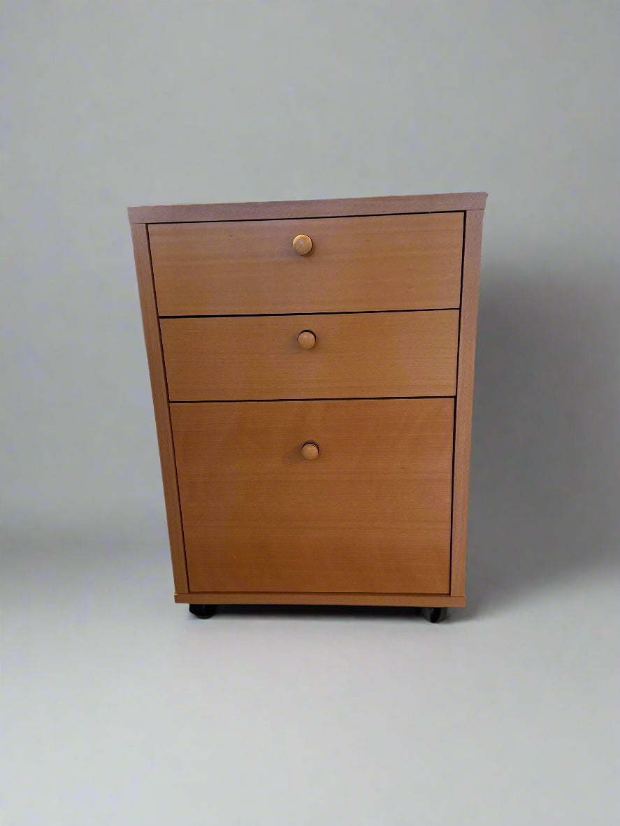 3 Drawer Light Oak Nightstand