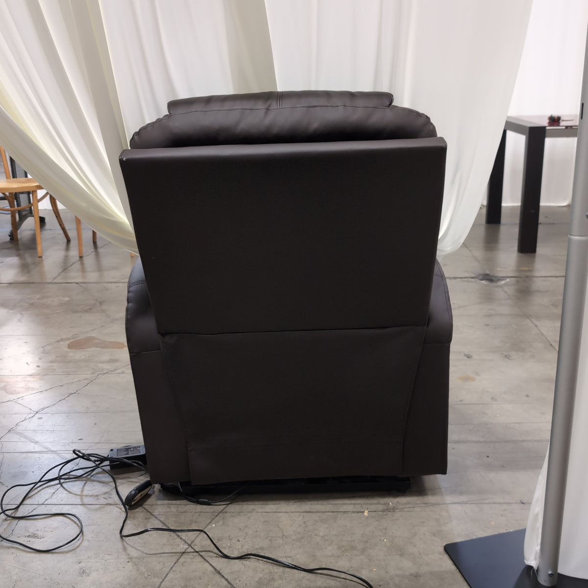 Black Faux Leather Recliner with Cup Holders