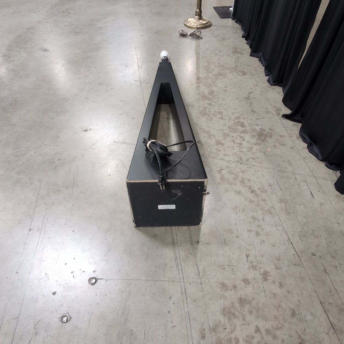 Tall Black Tapered Floor Lamp with Exposed Bulb