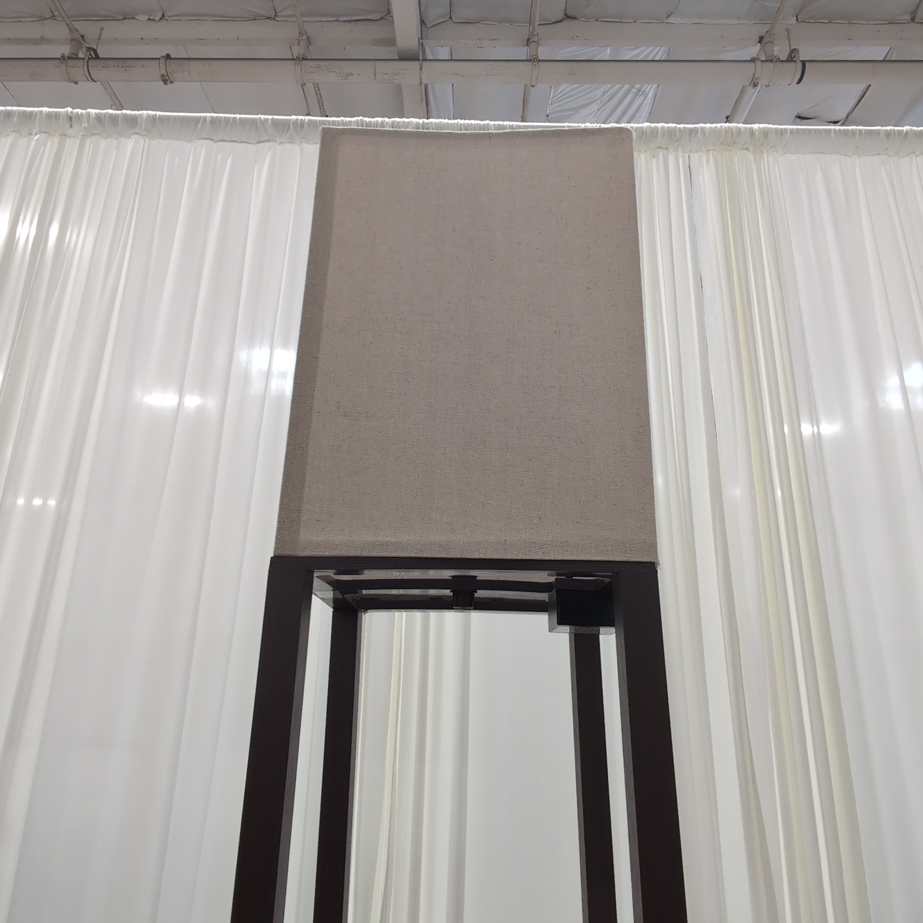 Dark Brown Shelf Floor Lamp with USB Port