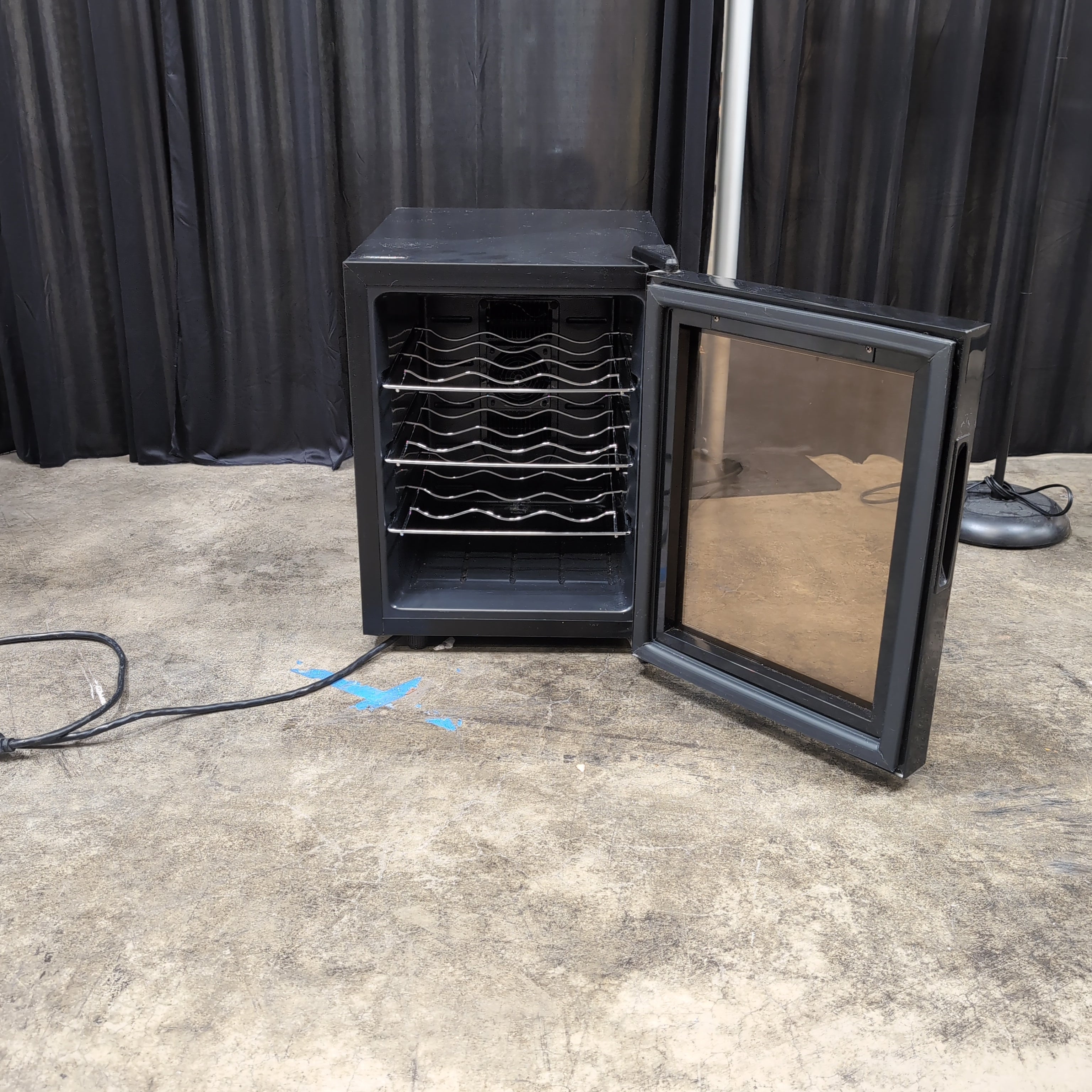 Emerson Compact Black Wine Cooler with Glass Door