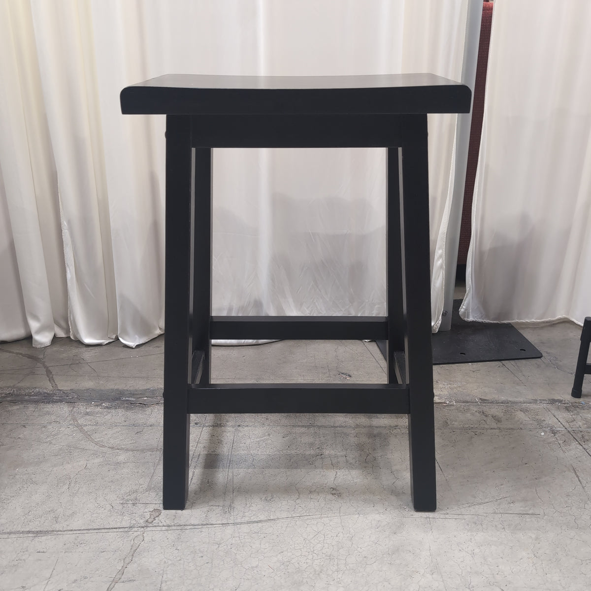 Simple Black Rectangular End Table in Wood