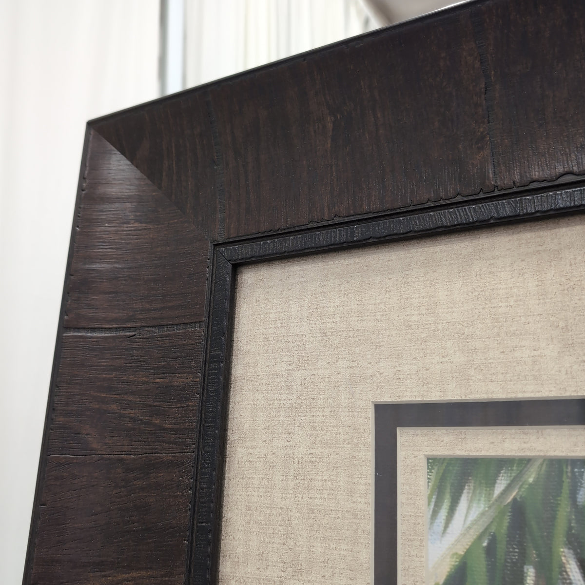Tropical Beach Scene Framed Art with Linen Mat
