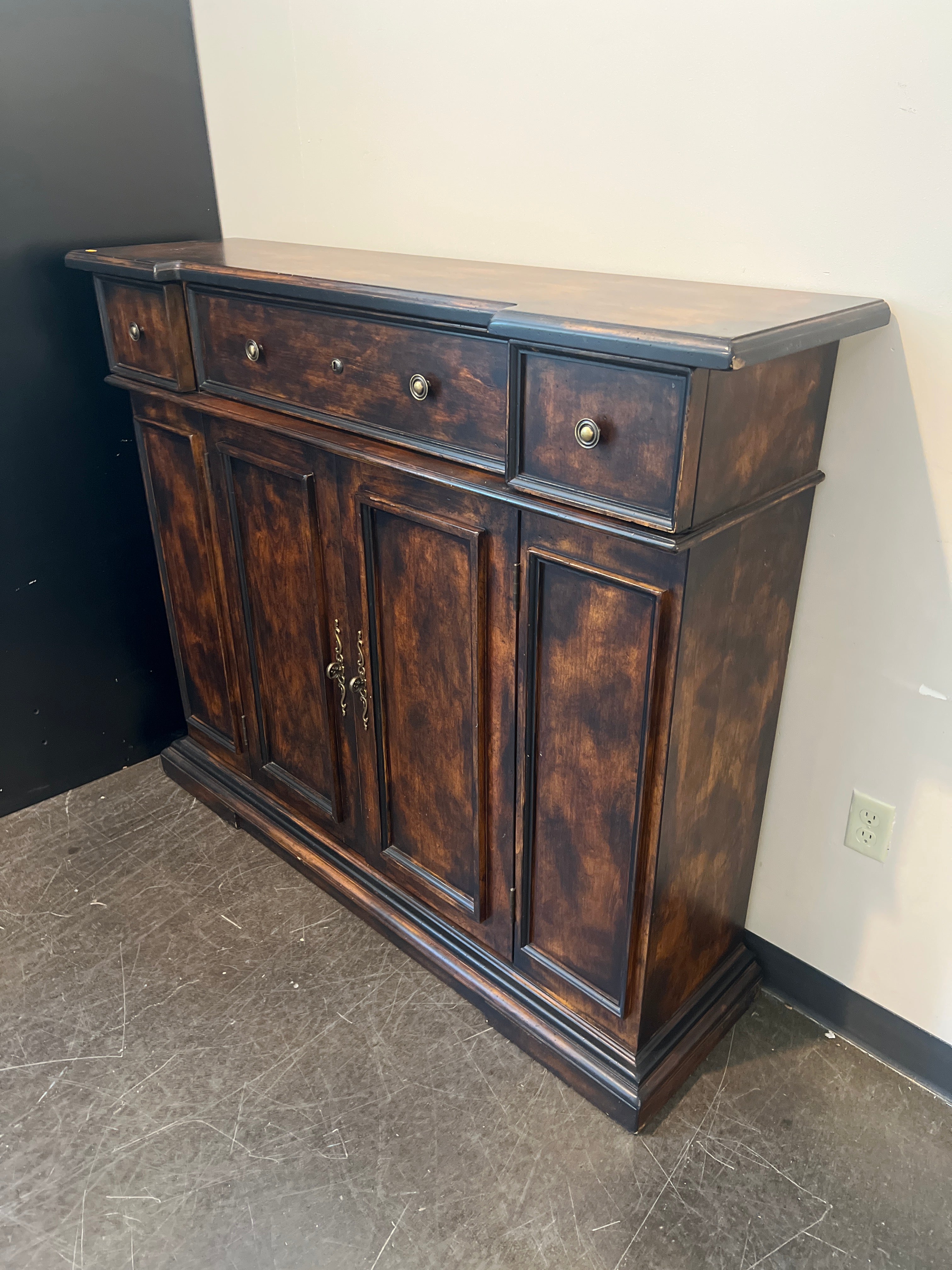 Traditional Wood Sideboard Buffet Cabinet – Rich Dark Finish
