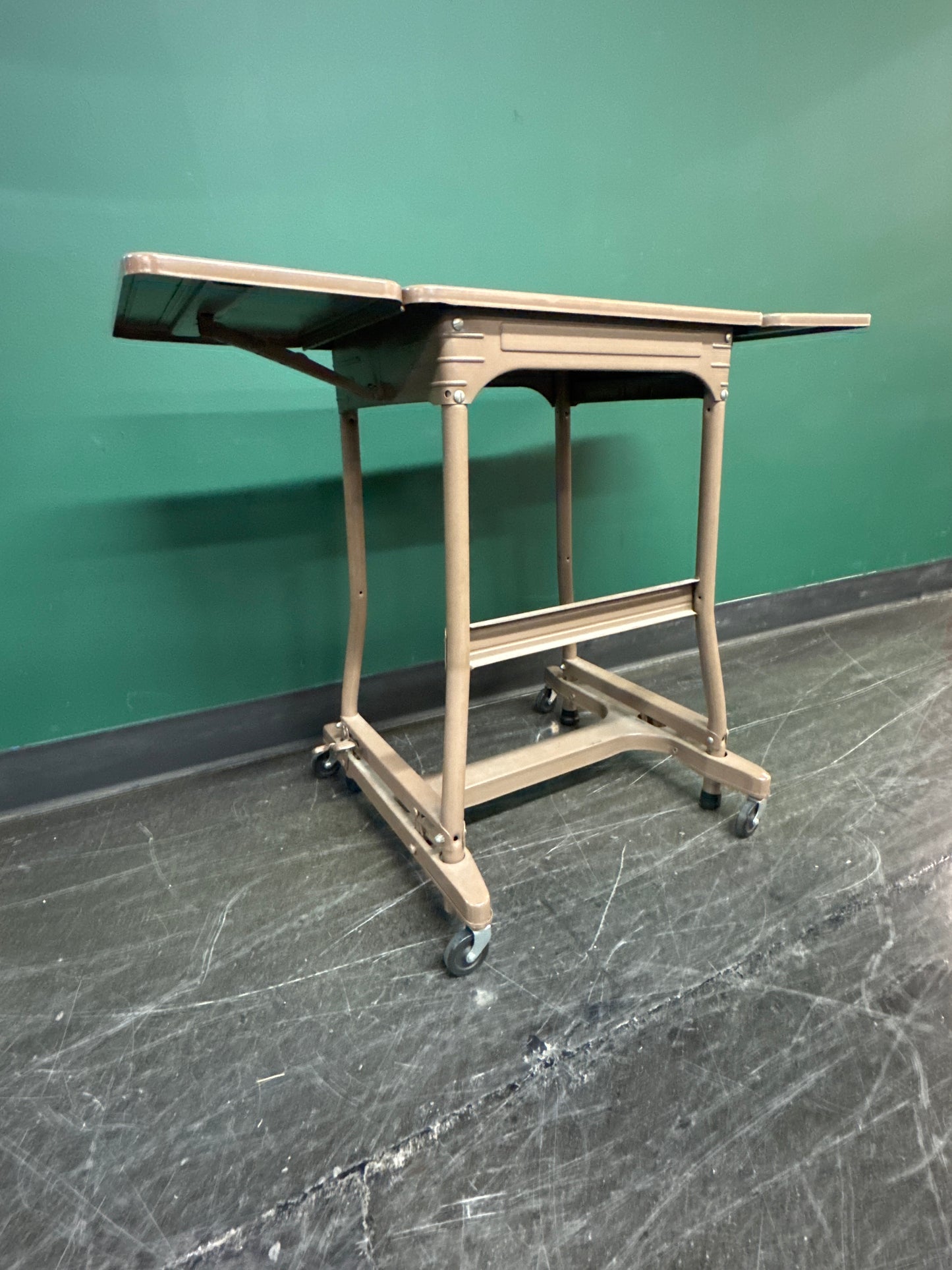 Practical Rolling Side Table with Drop Leaves