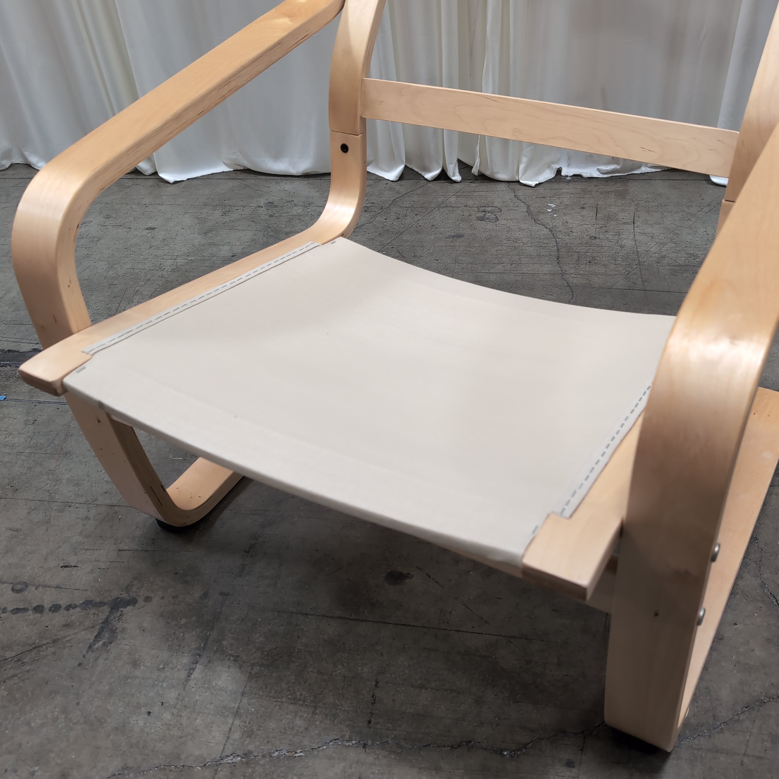 Modern Bentwood Lounge Chair with Fabric Seat