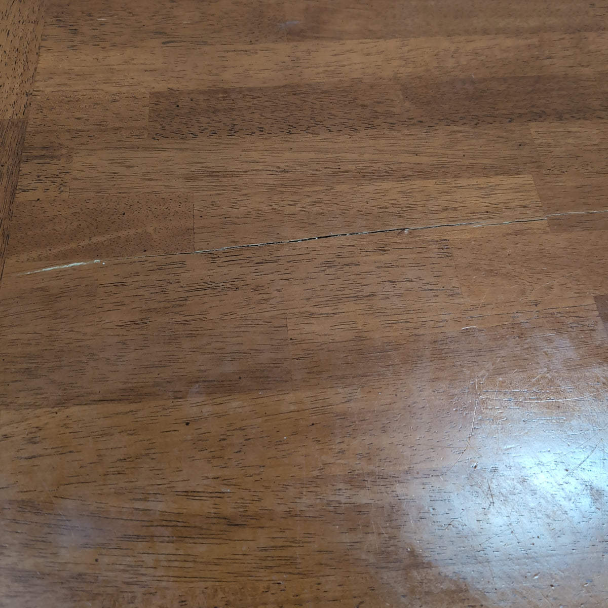 Warm Cherry Finish Wood Dining Table with Extension Leaf