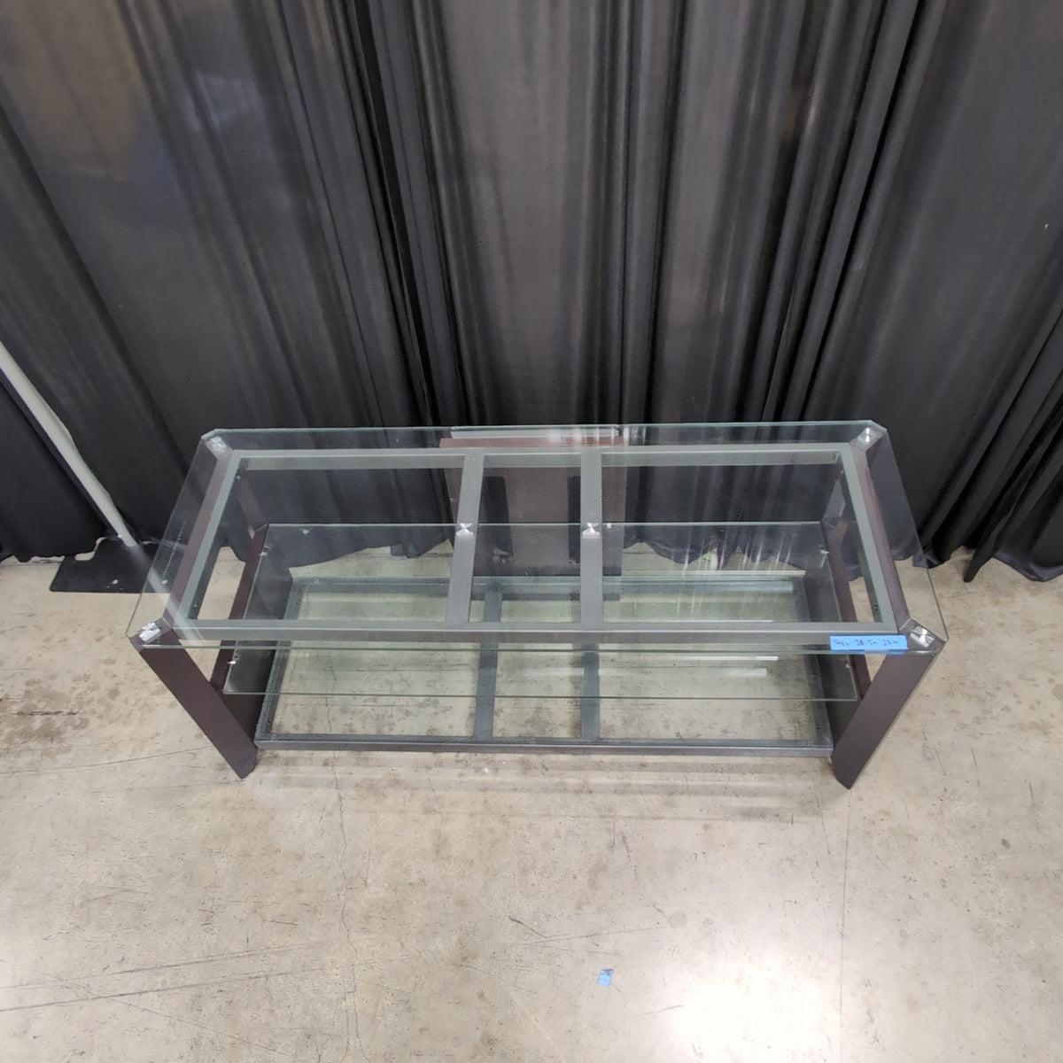 Rectangular Glass Top Coffee Table in Dark Wood