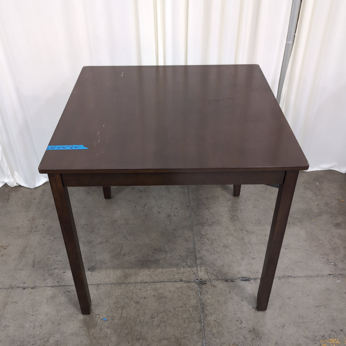 Square Contemporary Dining Table in Dark Wood