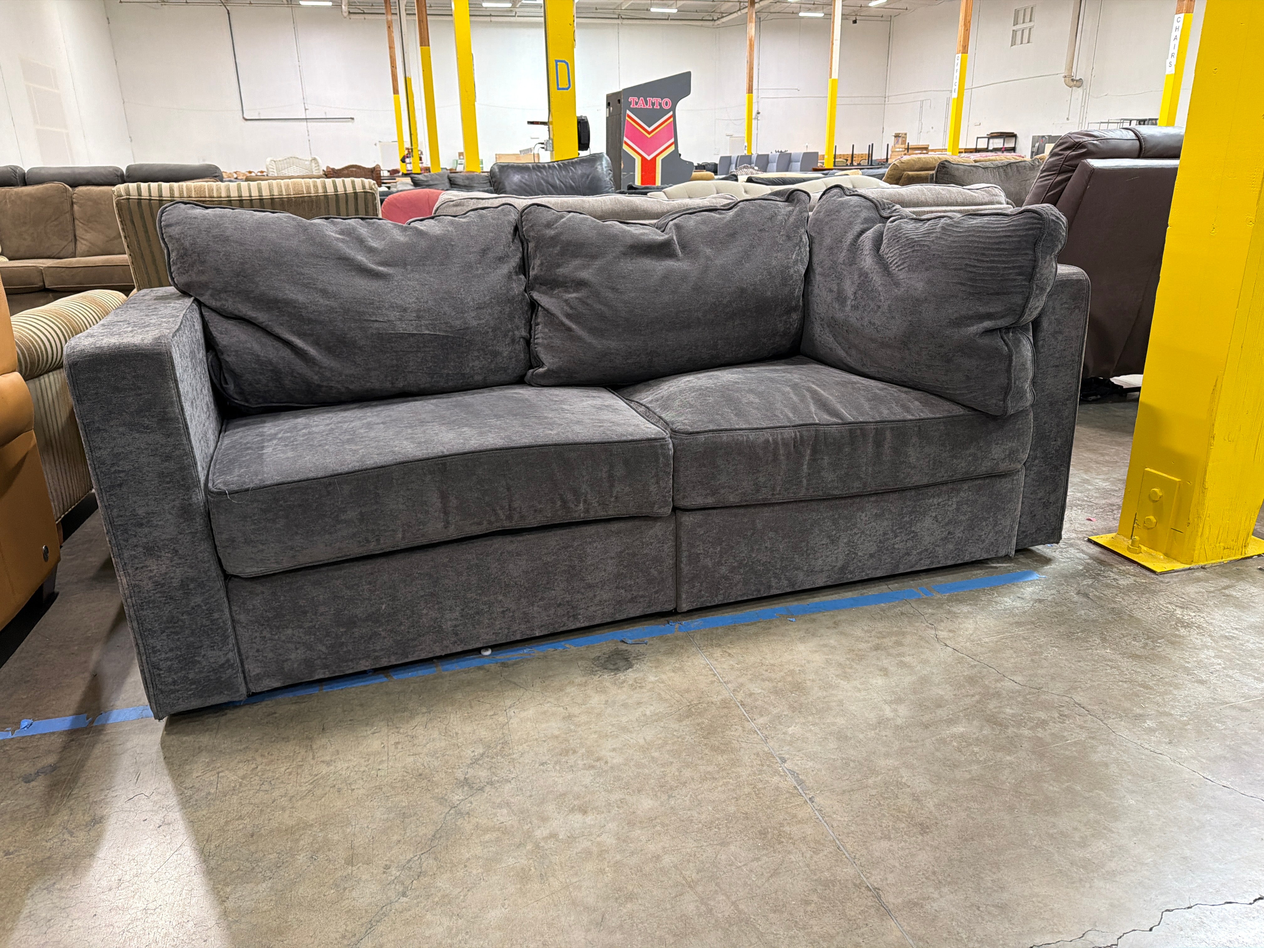Lovesac Versatile Dark Grey Modular Sofa - High Quality