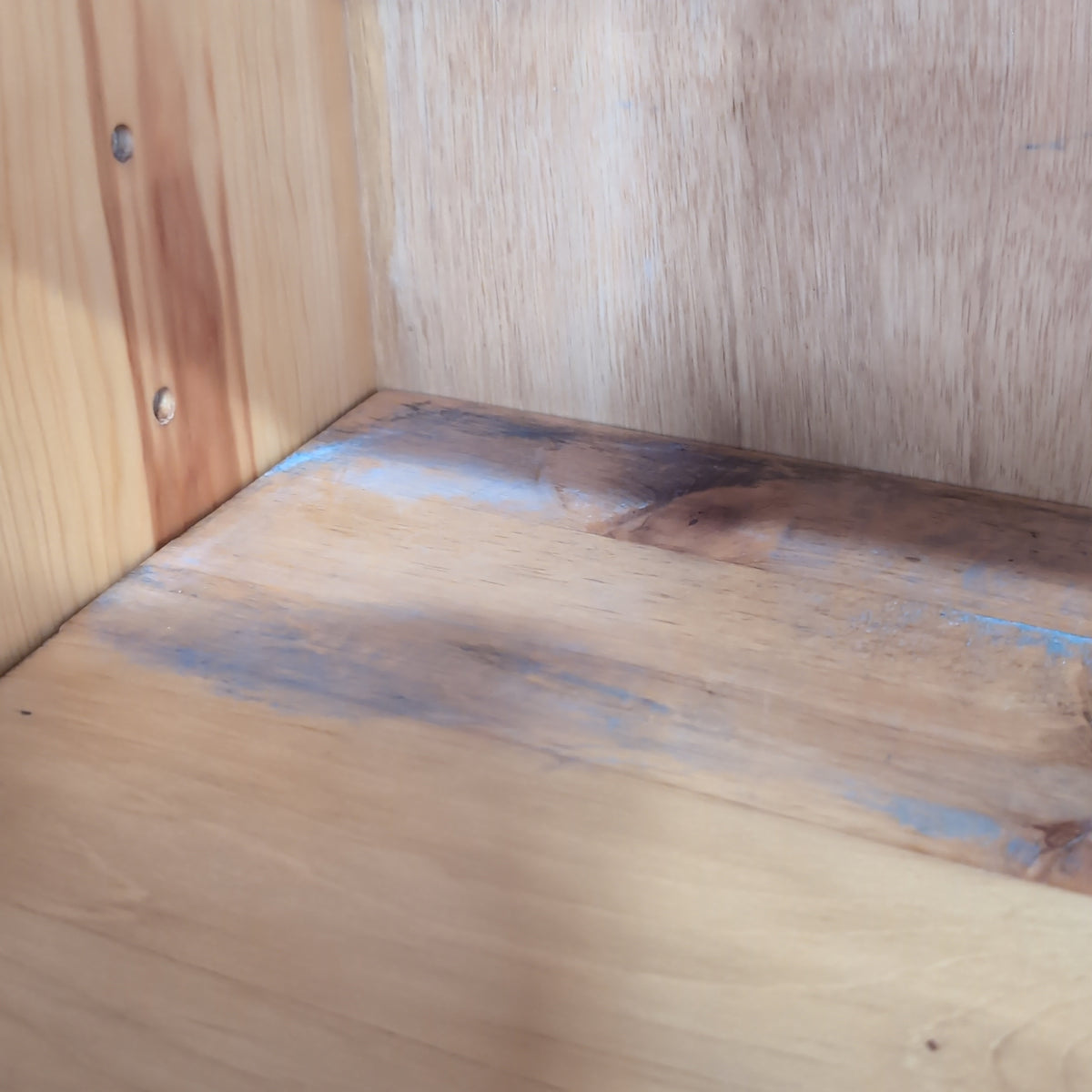 Rustic Pine Four-Door Pantry Cabinet in Natural Wood