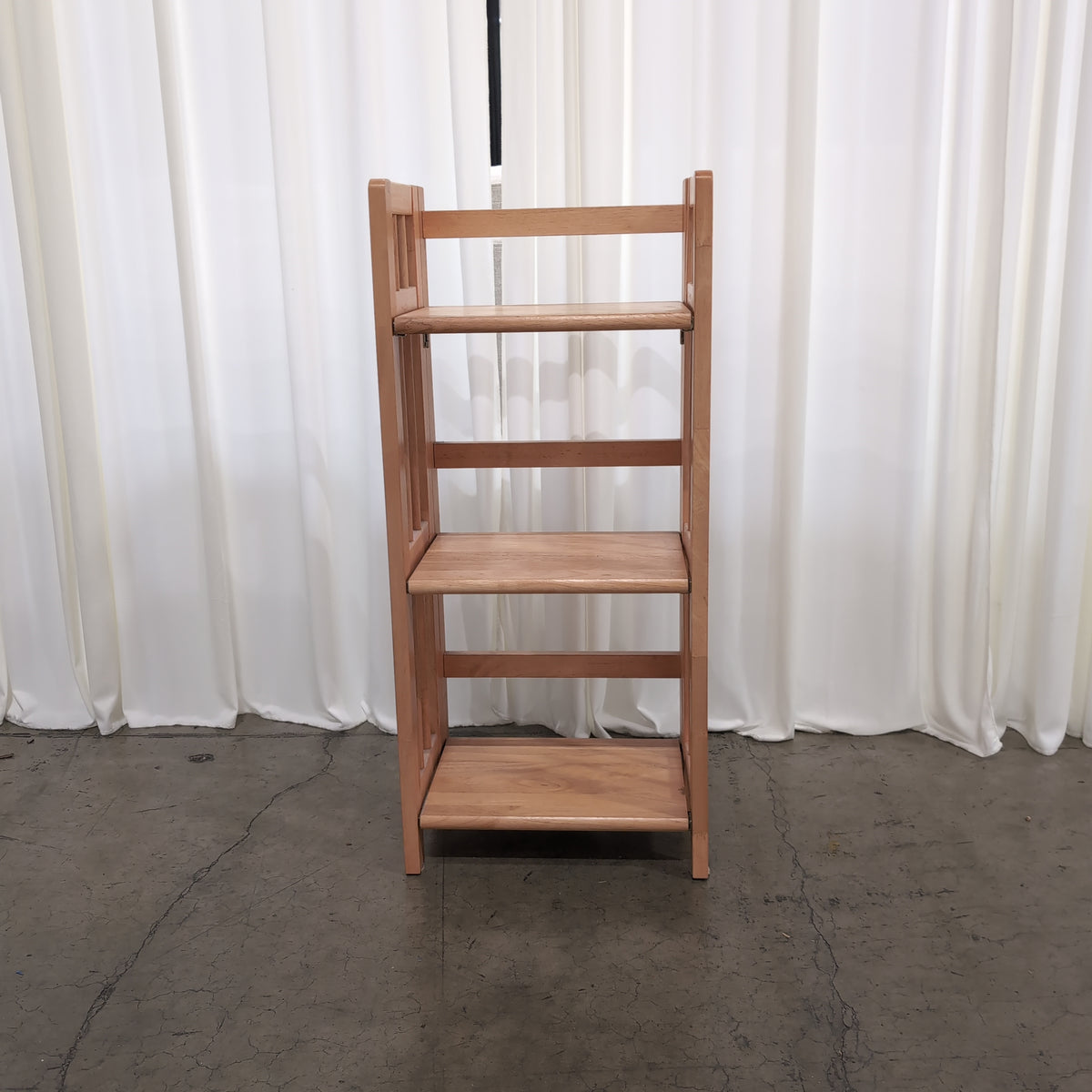Light Wood Three-Tier Ladder Bookcase