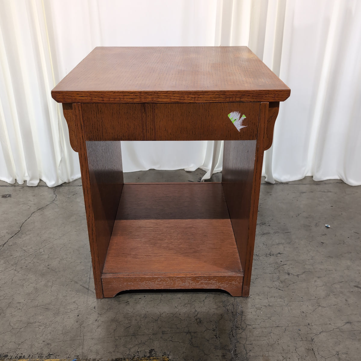 Warm Brown Wood One-Drawer Nightstand