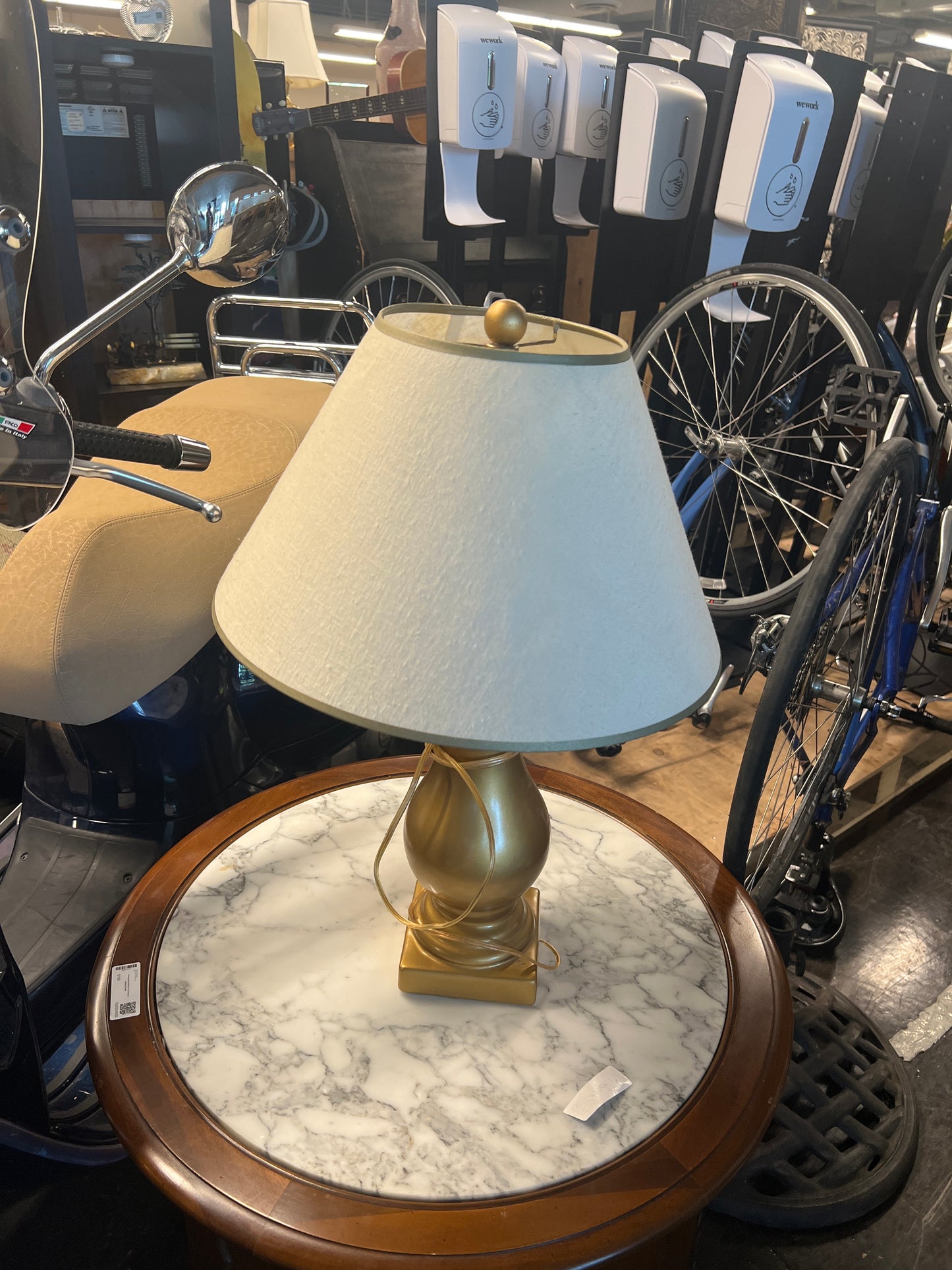 Gold Lamp with White Shade