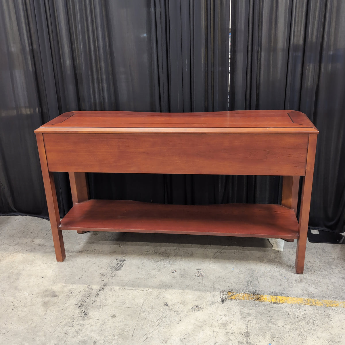 Traditional Reddish-Brown Two-Drawer Console Table in Wood