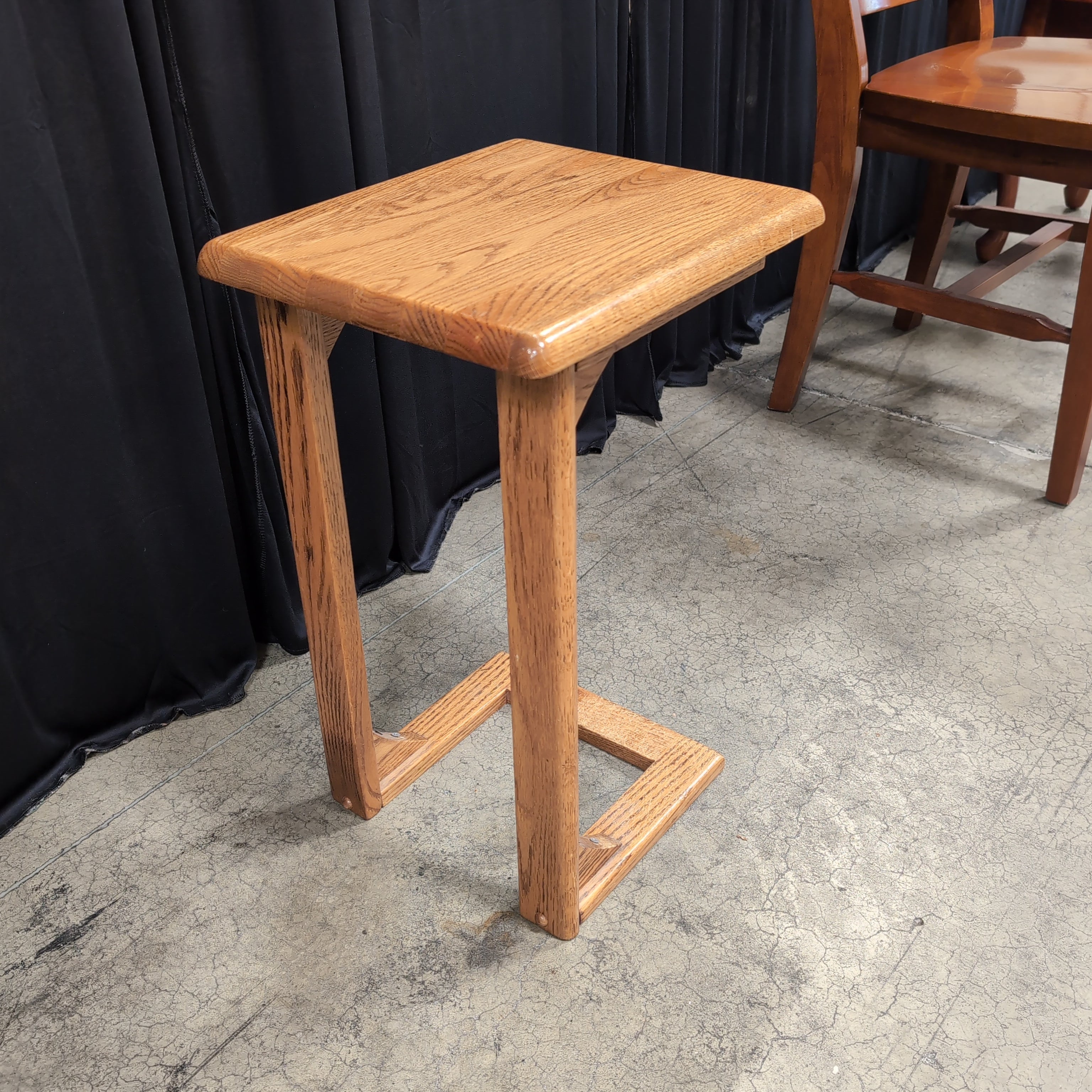 Light Brown Wood C-Table in Natural Finish