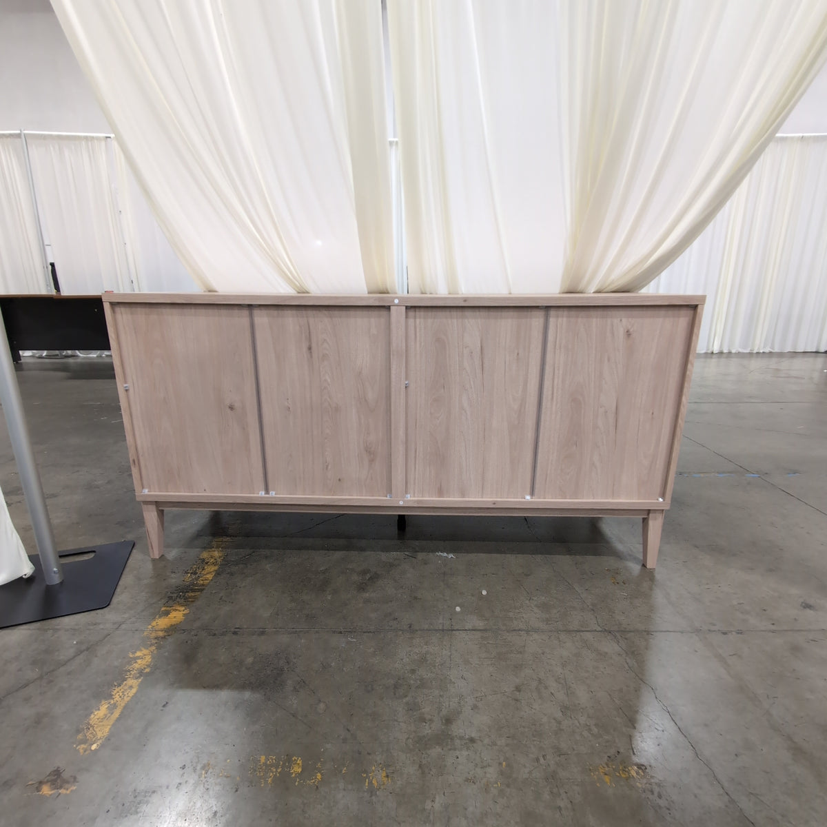 Light Wood Geometric Paneled Buffet