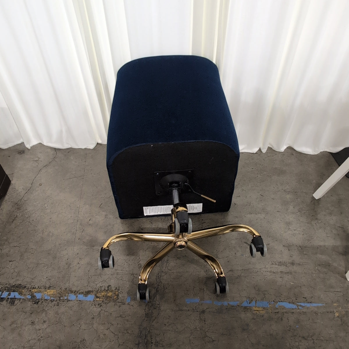 Deep Blue Velvet Swivel Office Chair