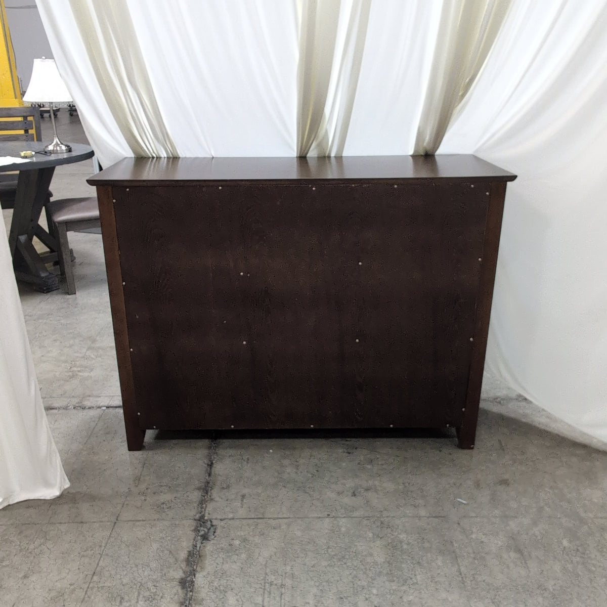 Dark Brown Wood TV Stand with Multiple Drawers