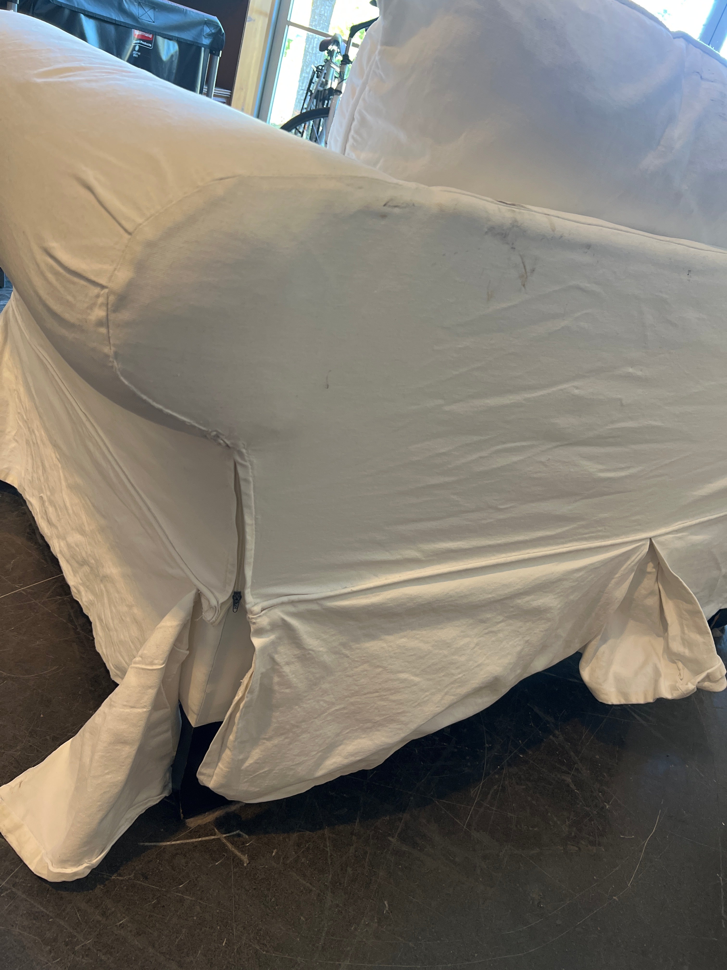 Comfortable IKEA White Slipcover Two-Seater Sofa