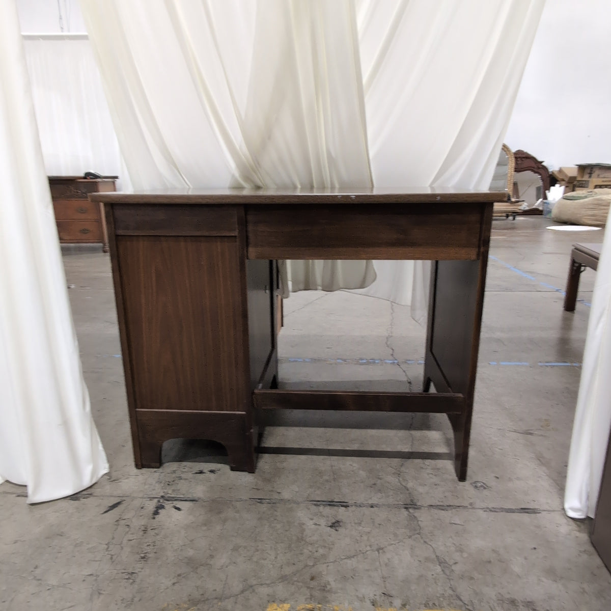 Dark Wood Traditional Style Desk with Ornate Hardware