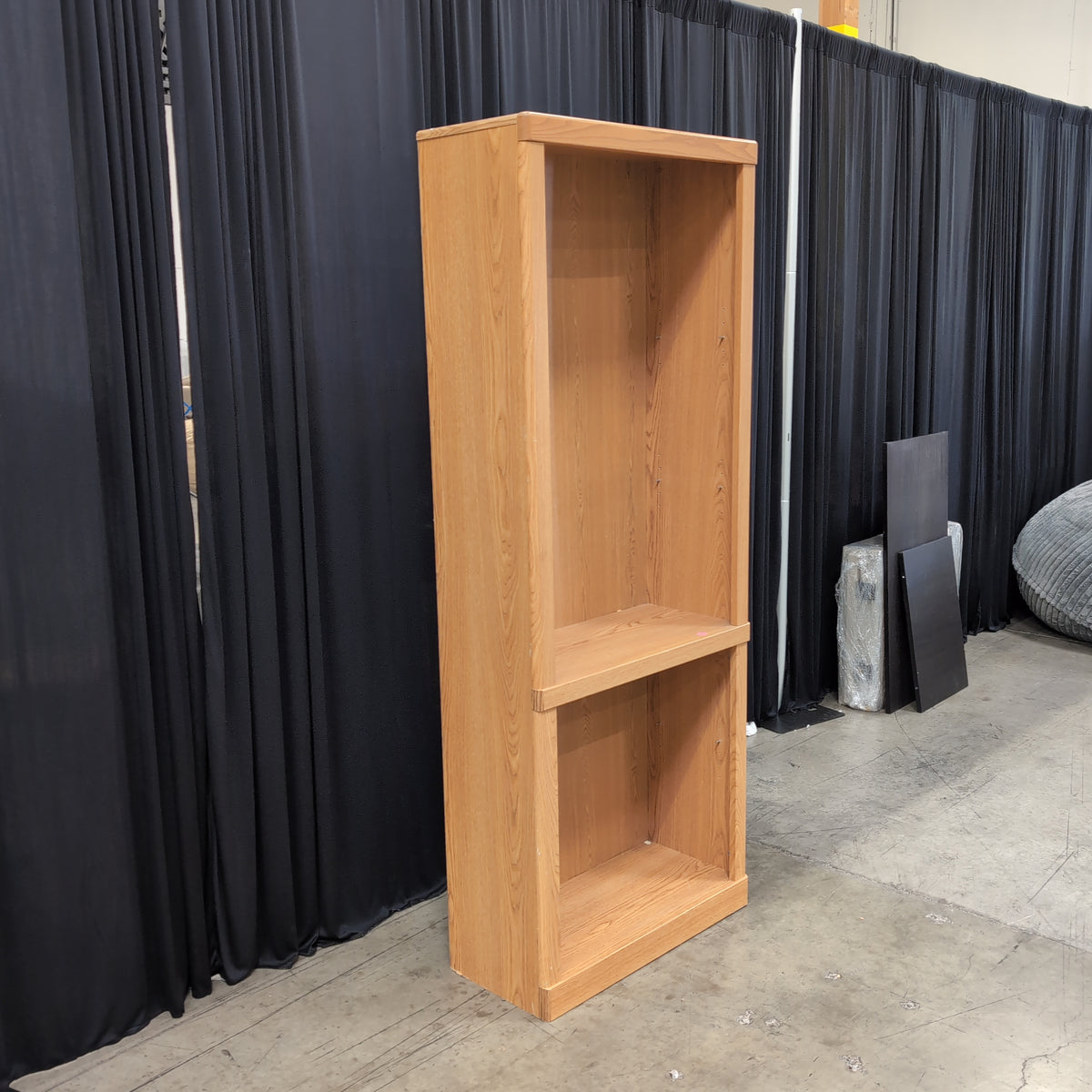 Light Brown Wood Two-Section Bookcase