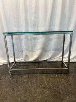 Silver and Glass Entry Table