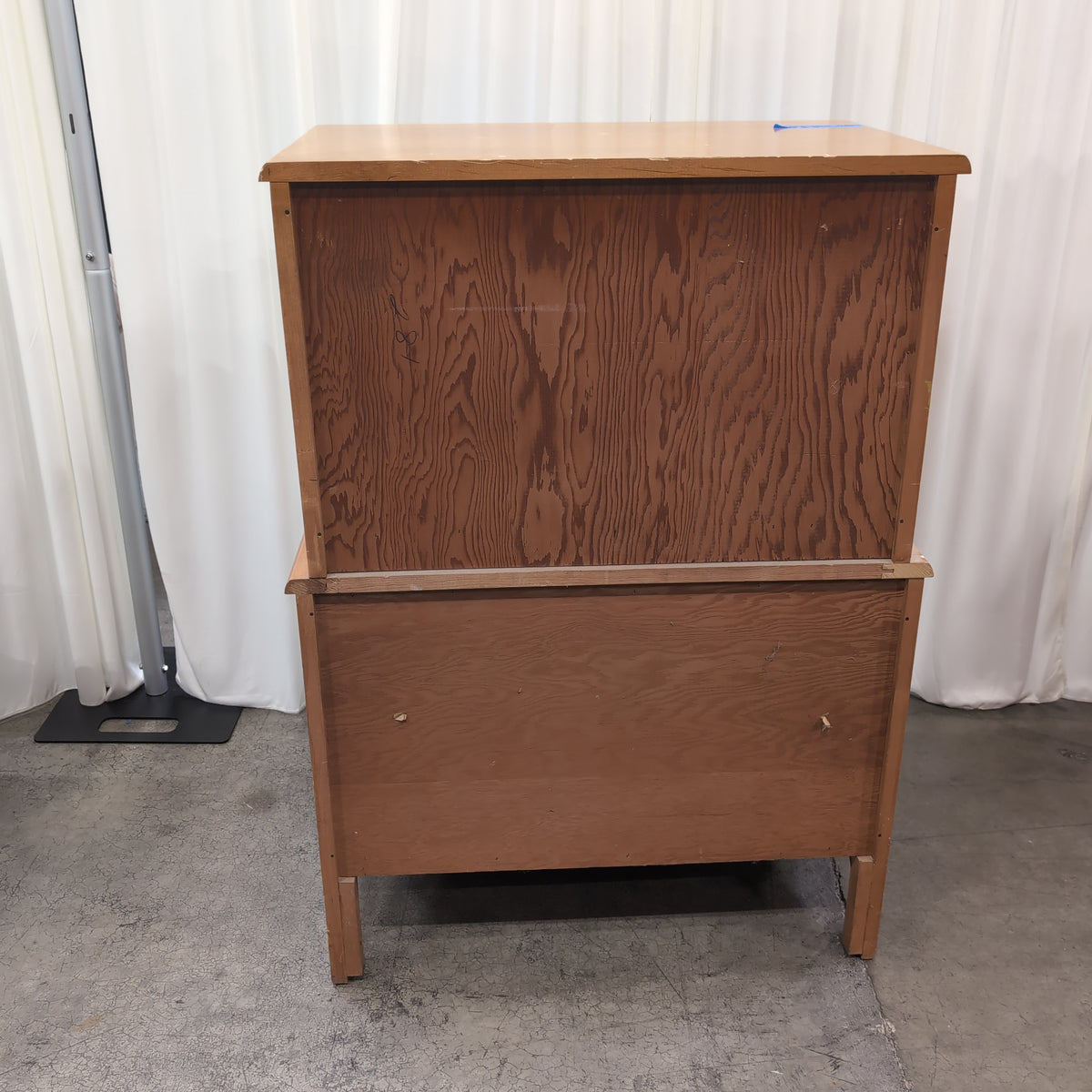 Traditional Light Wood Three-Drawer Dresser with Ornate Hardware