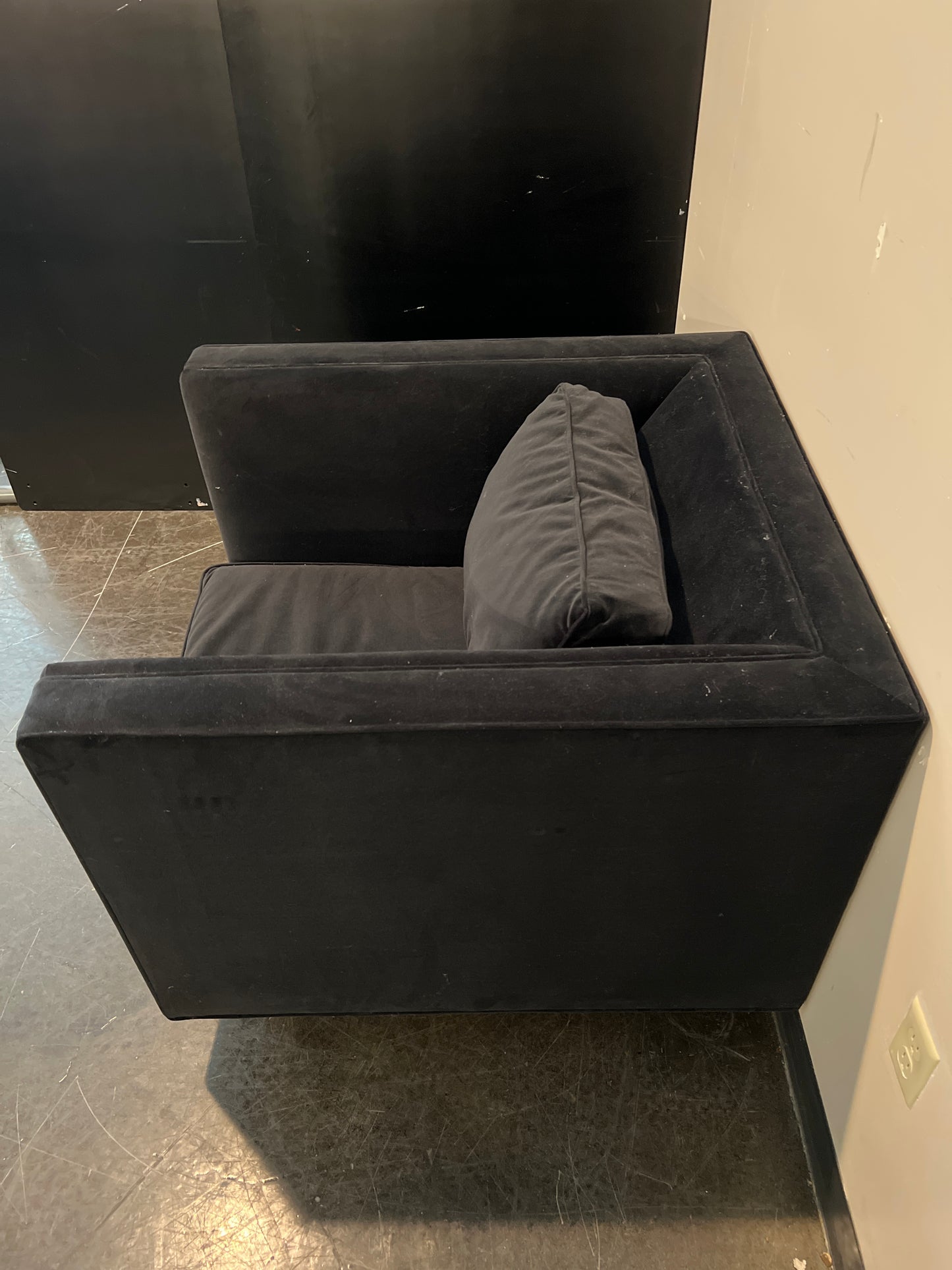 Mid-Century Modern Dark Upholstered Armchair