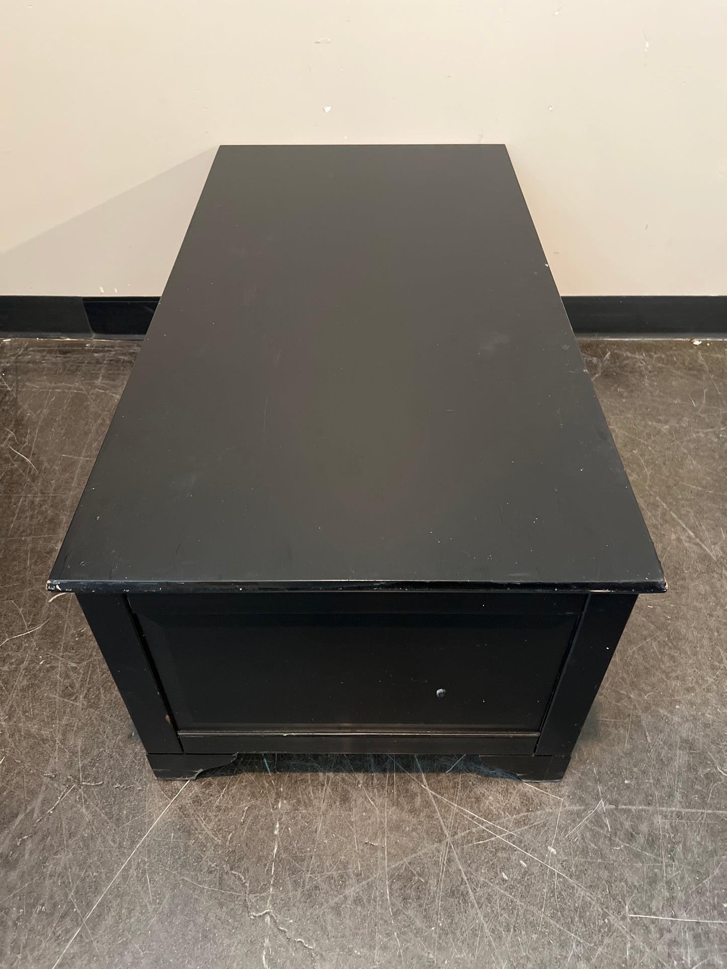 Rustic Black Coffee Table with Storage