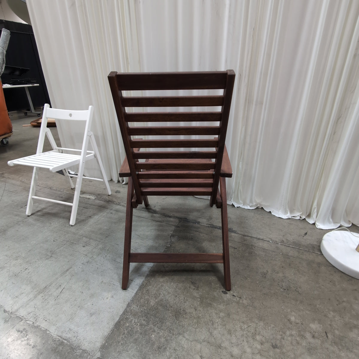 IKEA-Brown Hardwood Slatted Outdoor Lounge Chair