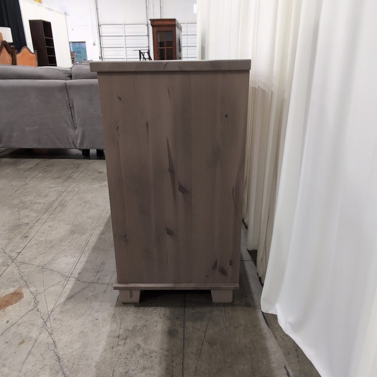 Brown Wood Three-Drawer Two-Door Buffet
