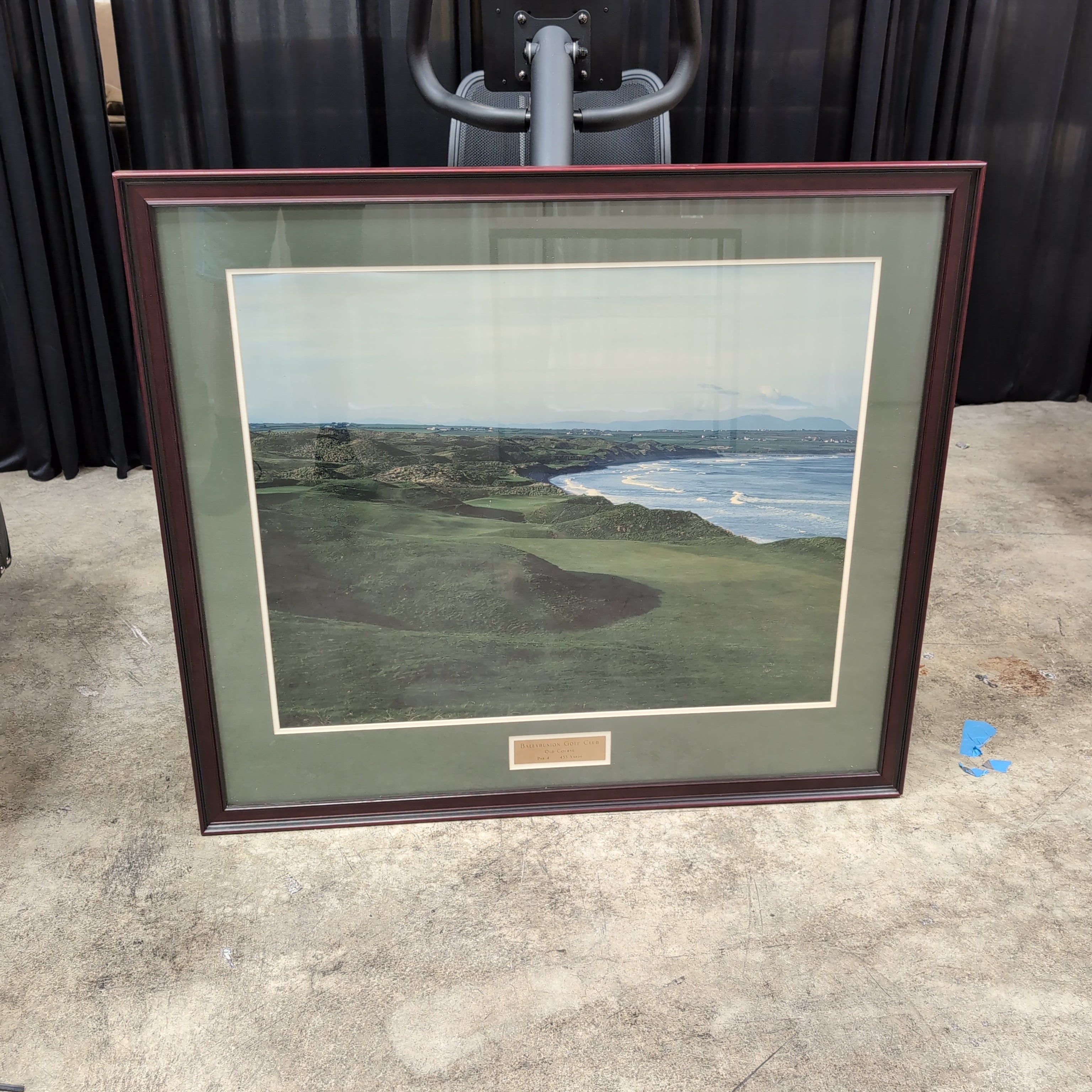 Ballybunion Golf Club Old Course Scenic Framed Print with Dark Wood Frame