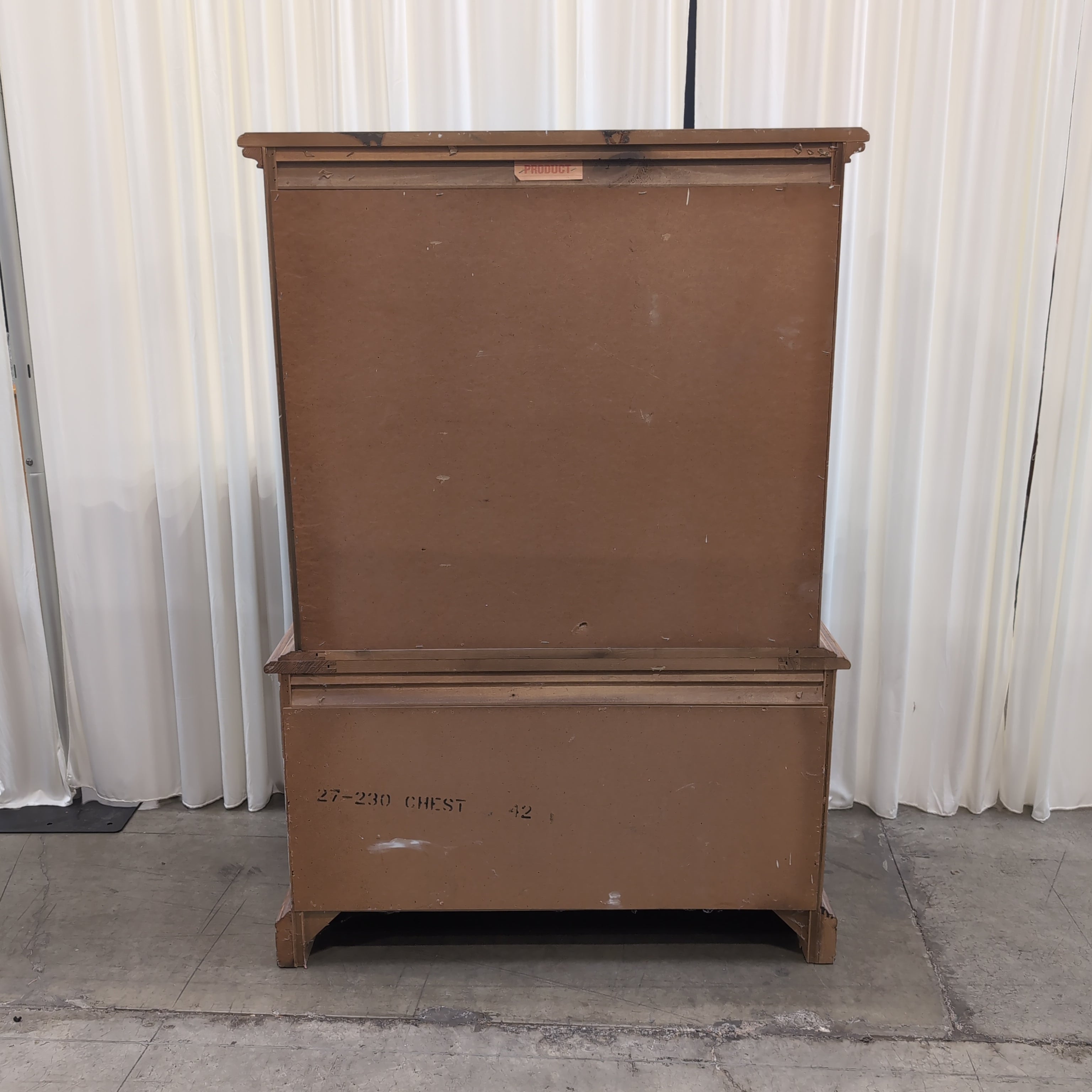 Traditional Hardwood Tall Dresser with Ornate Brass Hardware