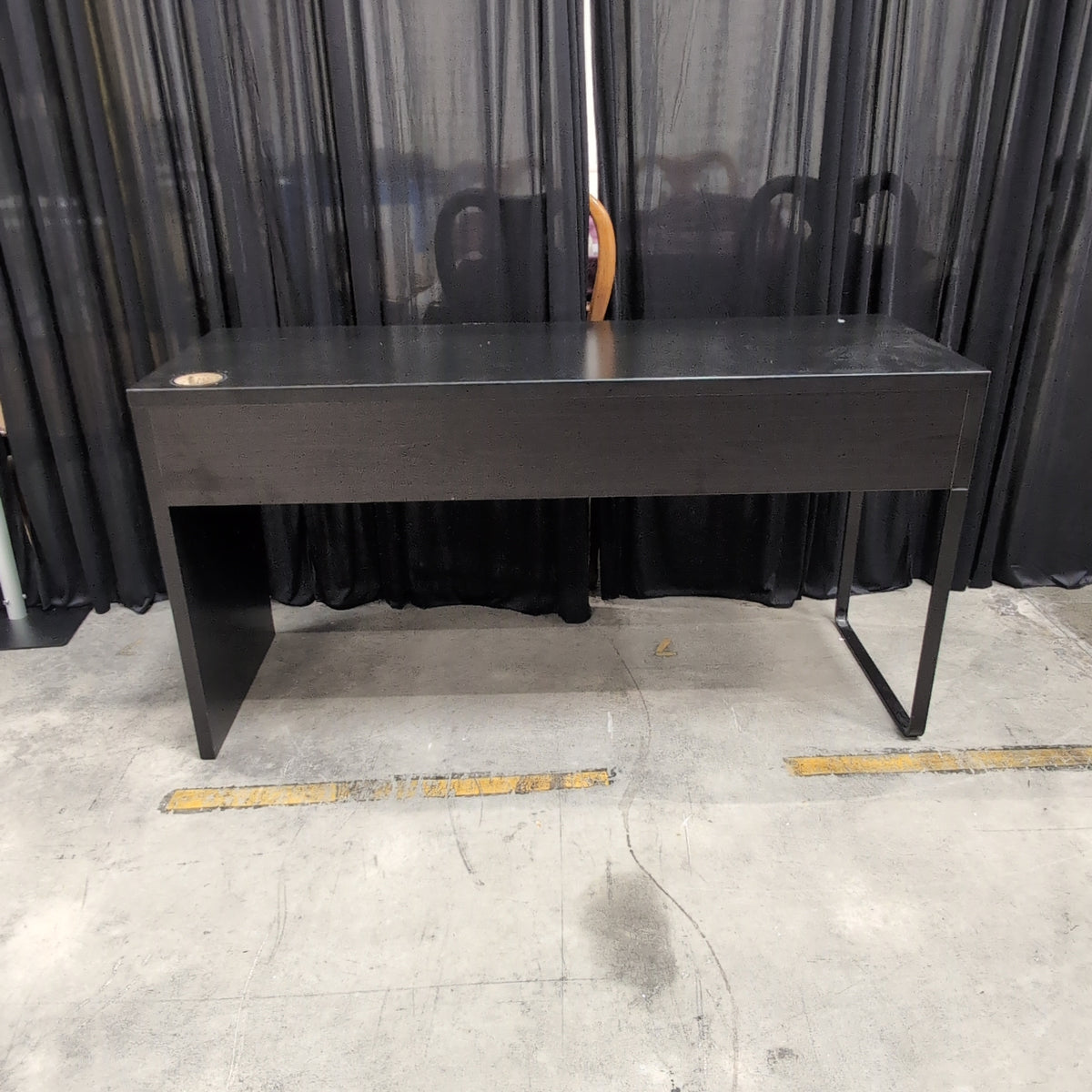 Black Laminate Desk with Two Drawers