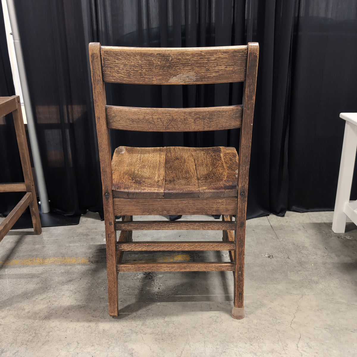 Rustic Brown Wood Slat Back Chair
