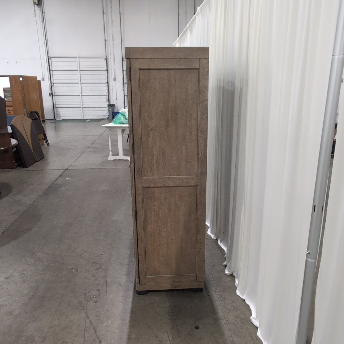 Light Brown Wood Two-Door China Cabinet