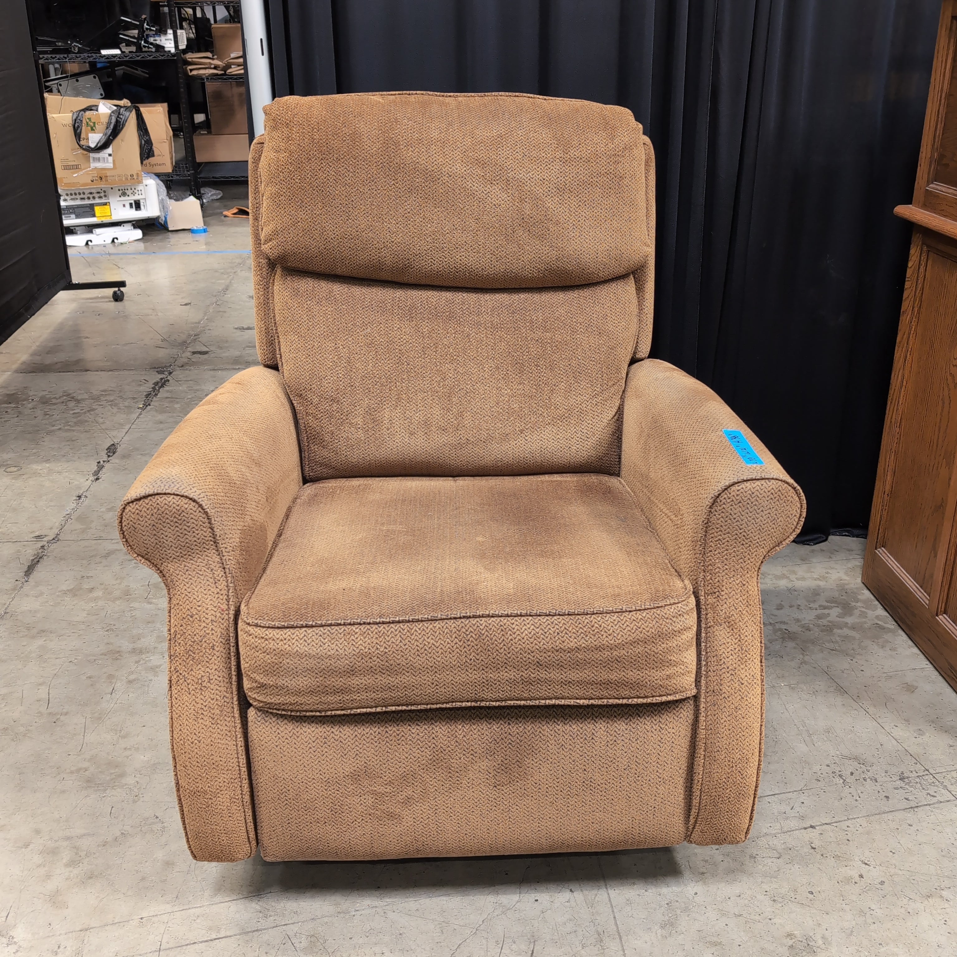 Brown Padded Fabric Recliner