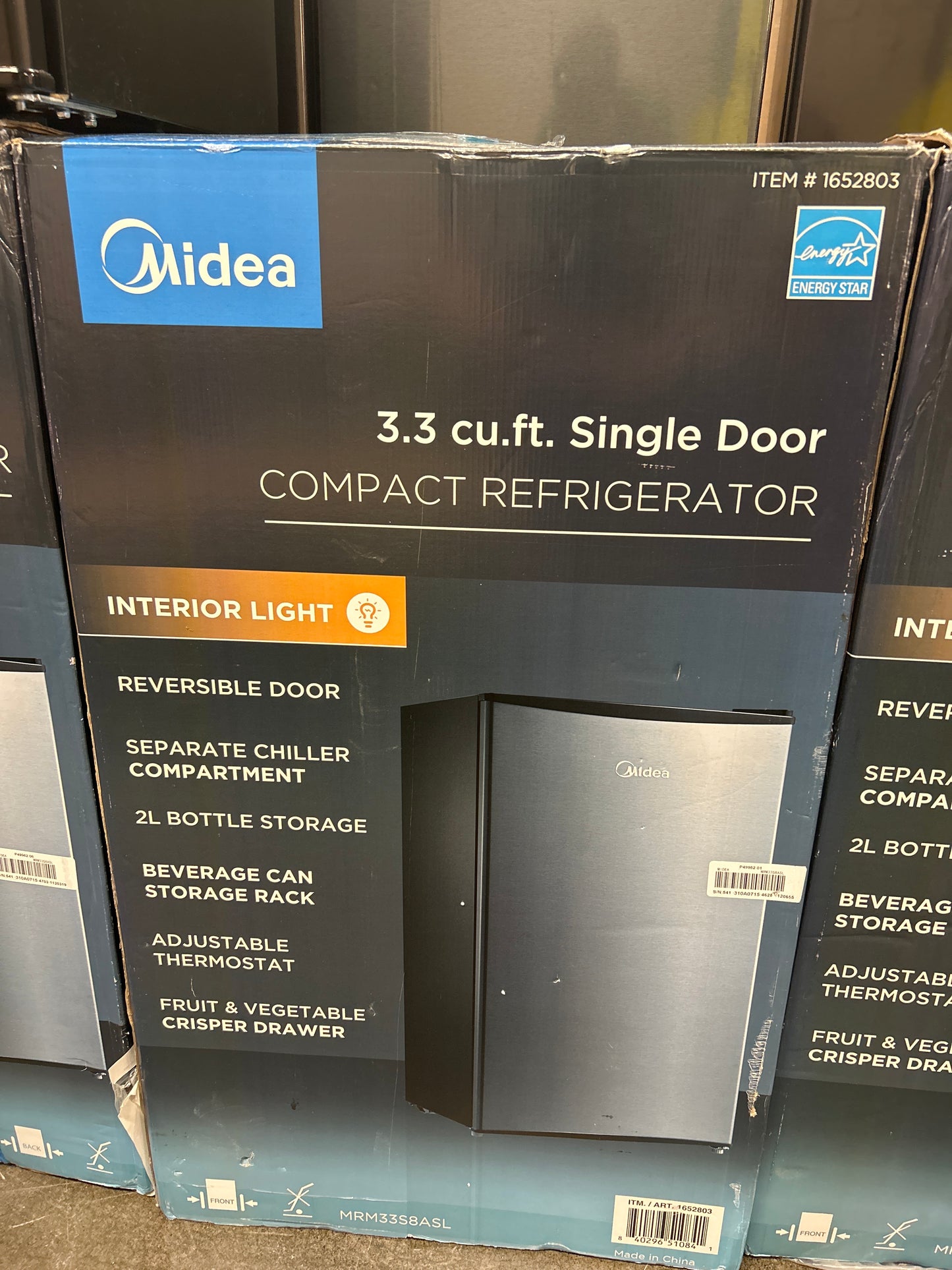 Midea MRM33S9ASL 3.3 CUFT Compact Refrigerator
