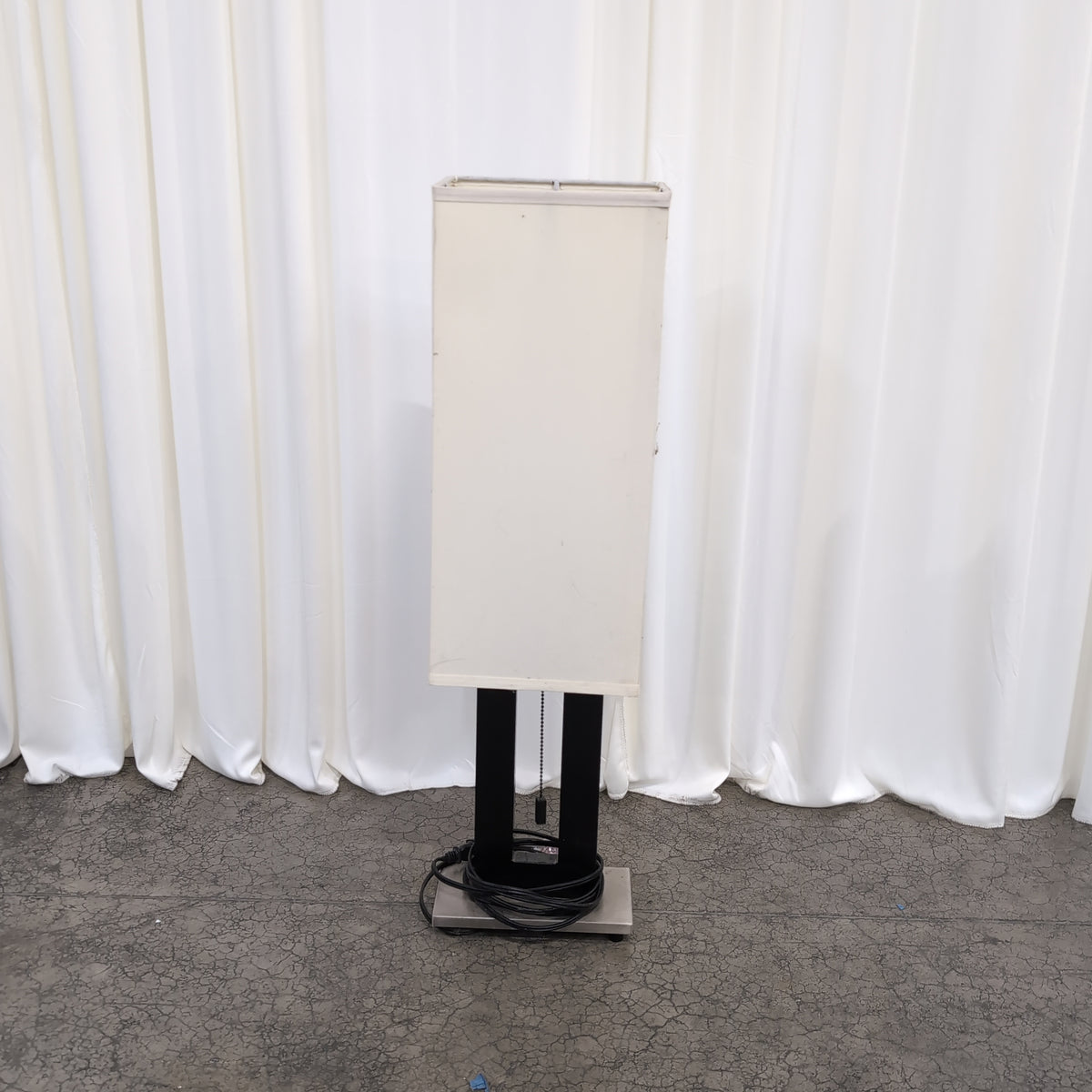 Cream Fabric Square Shade Floor Lamp