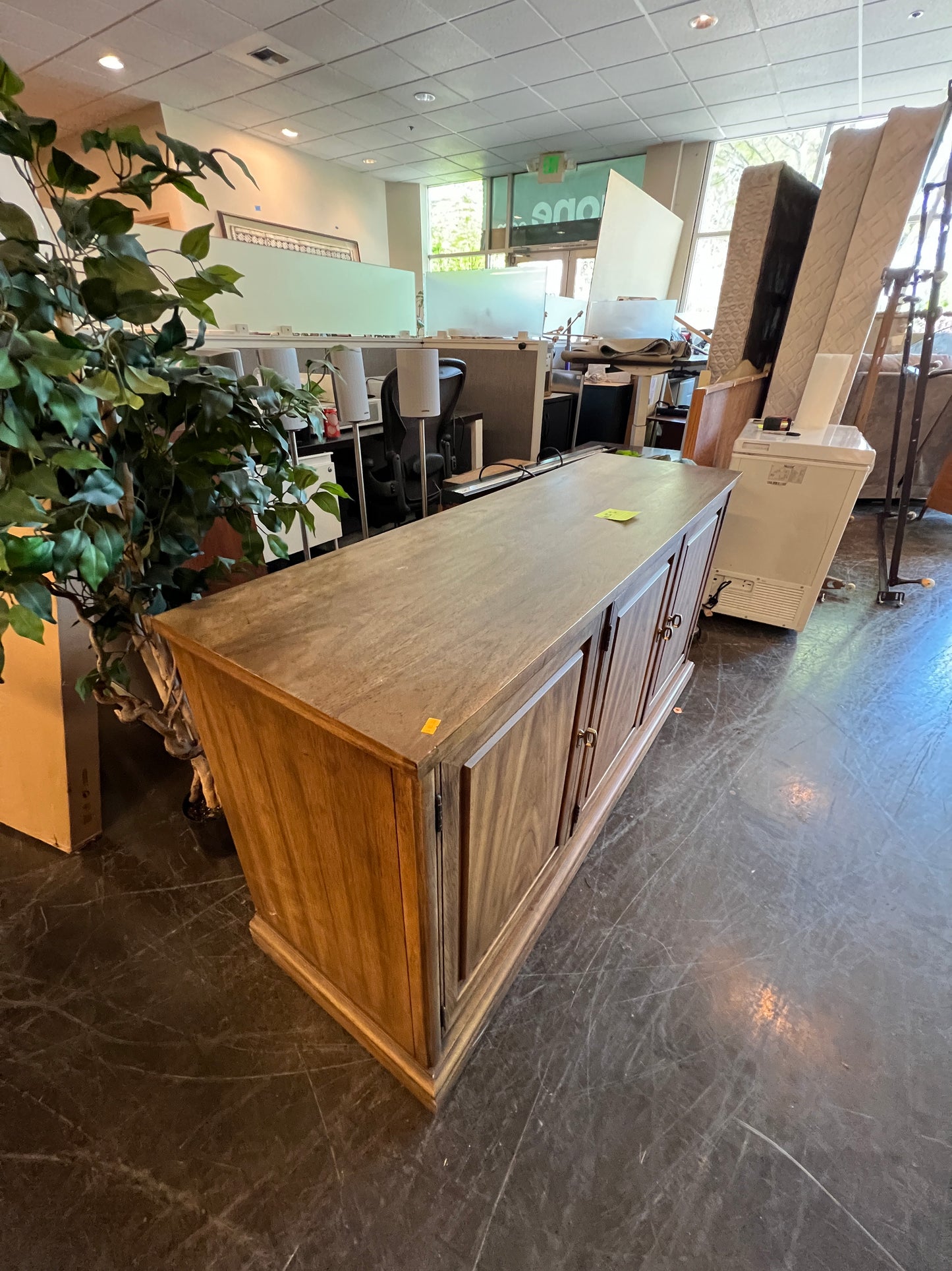 Small Wood Sideboard with Wood Grain Detail